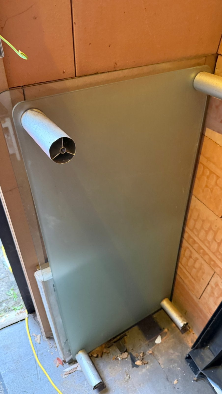 Glastafel, Huis en Inrichting, Tafels | Salontafels, Ophalen, Minder dan 50 cm, Gebruikt, 50 tot 100 cm