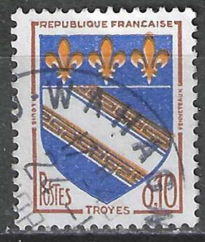 Frankrijk 1962/1965 - Yvert 1353 - Wapenschild (ST), Verzenden, Gestempeld