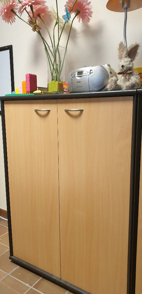 Bureelkast zwart-bruin, Maison & Meubles, Armoires | Meubles ordinateur, 70 à 120 cm, 70 à 120 cm, Moins de 40 cm, Enlèvement