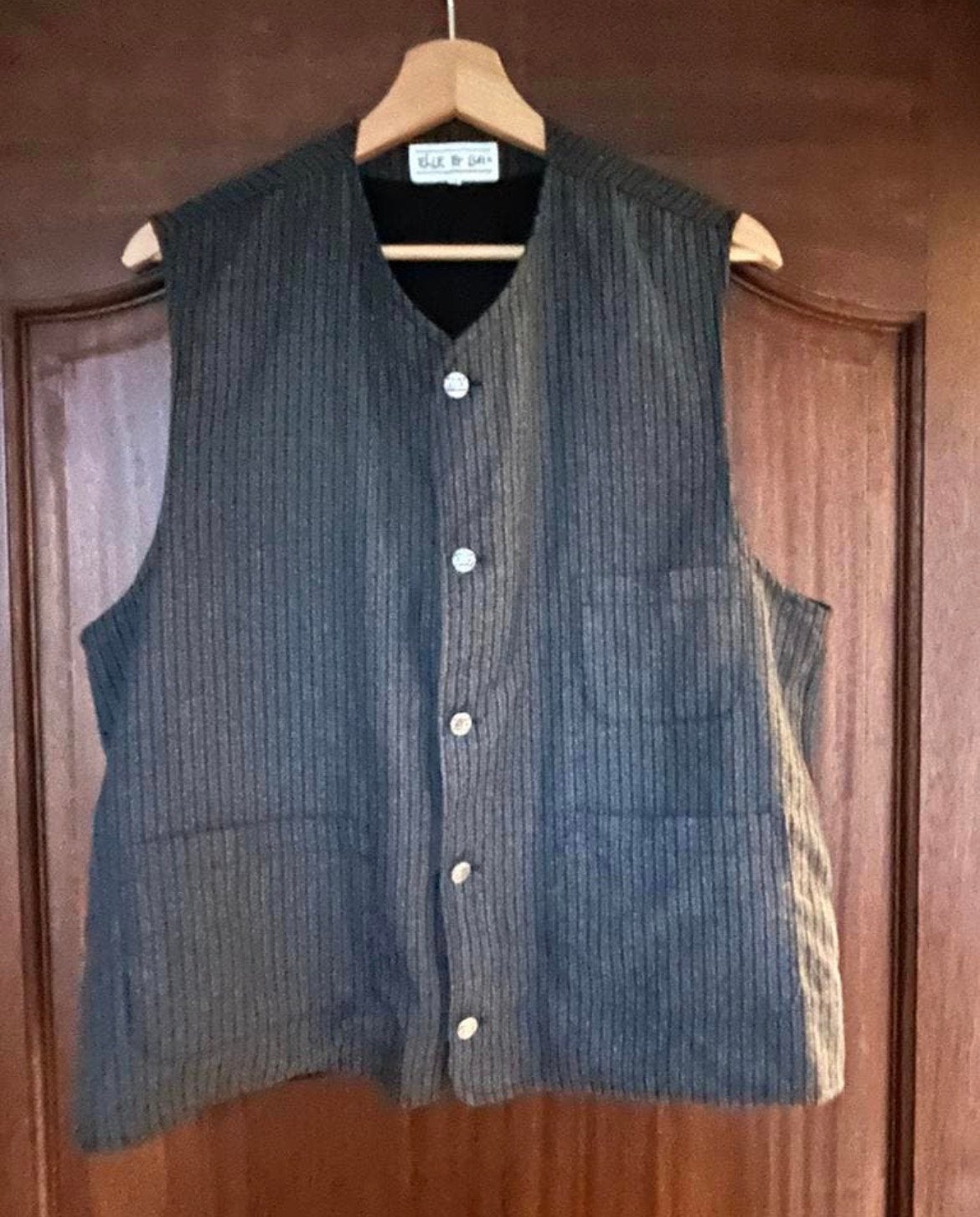 Grijs gestreept mannen gilet van Elle&Lui maat 50 of M, Ophalen of Verzenden, Gedragen, Maat 48/50 (M), Grijs