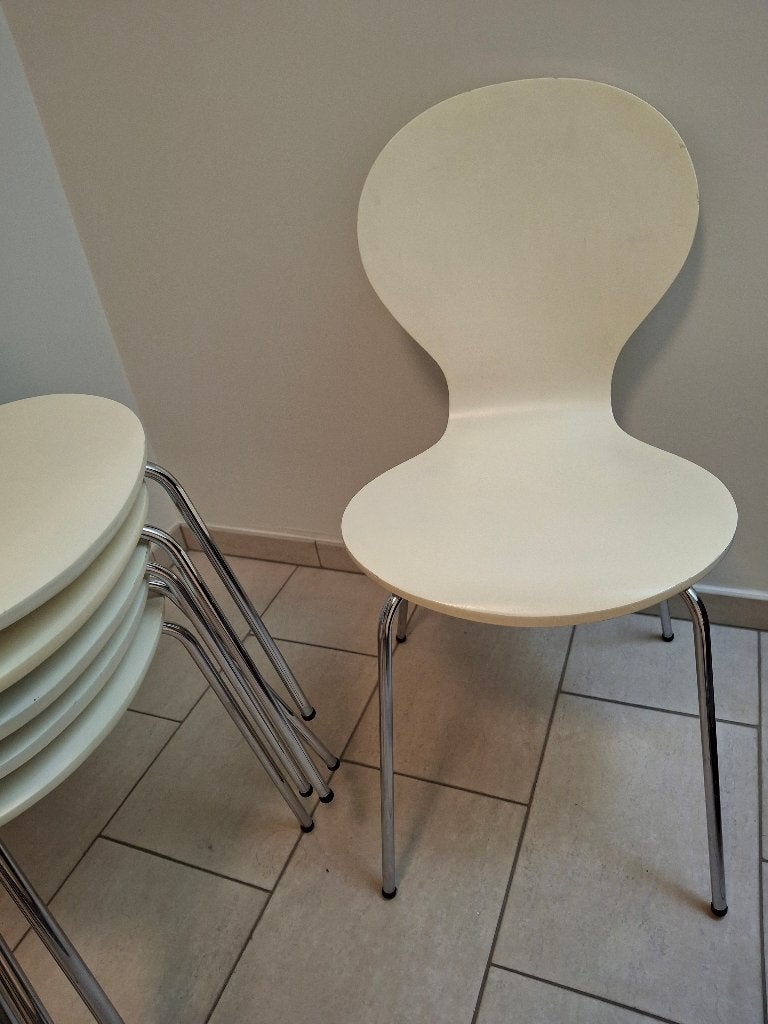 6 vlinderstoelen,enkel afhalen, Huis en Inrichting, Ophalen, Wit, Zo goed als nieuw, Vijf, Zes of meer stoelen