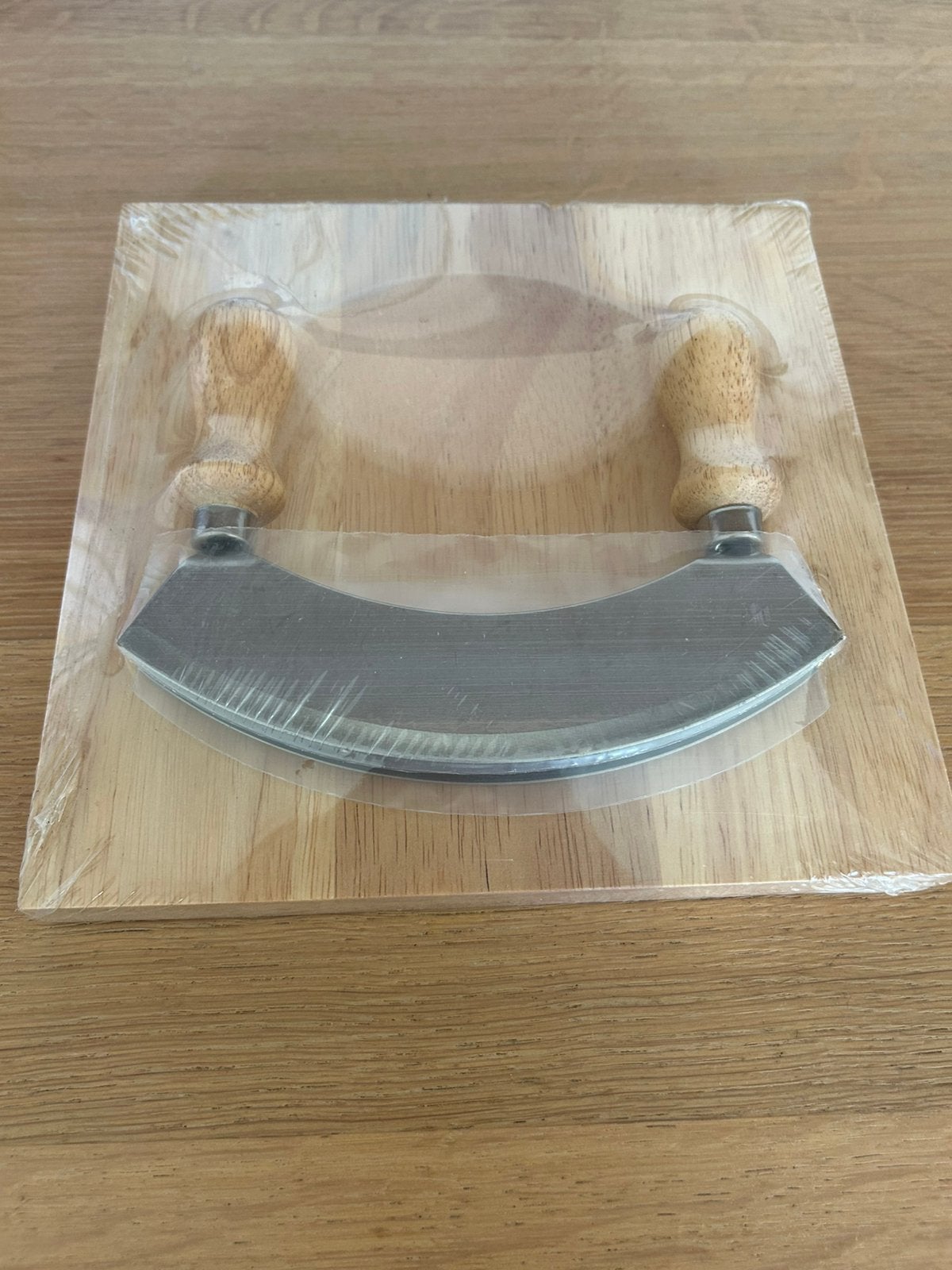 Dubbel wiegemes / hakmes met snijplank, Huis en Inrichting, Snij-/serveerplank, Ophalen, Nieuw, Hout
