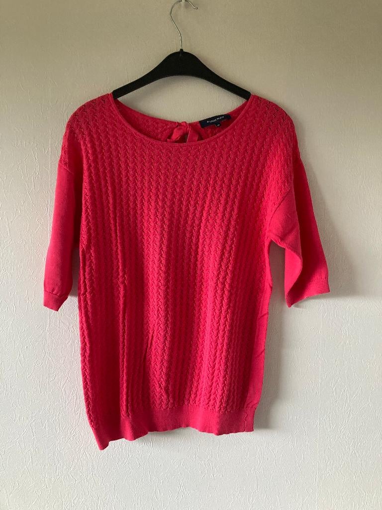 Roze bloes in fijne tricot met korte mouwen, Terre Bleue, 38, Maat 38/40 (M), Terre Bleue, Ophalen of Verzenden, Zo goed als nieuw