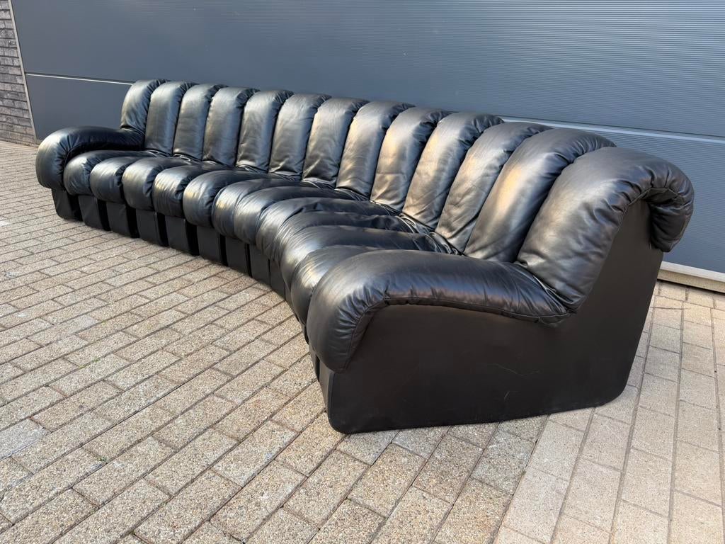 De Sede Ds600 Snake Tatzelwurm 13pièces Cuir Noir TOP état !, Enlèvement ou Envoi, Togo mah jong vitra knoll cassina artifort b&b italia edra