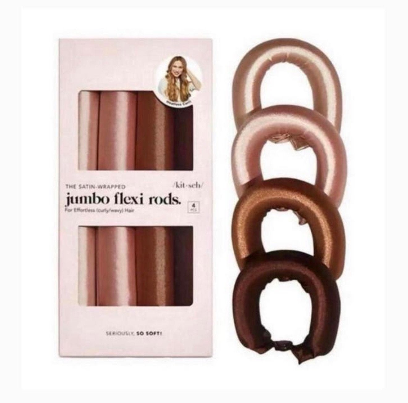 Kitsch Satin Wrapped Jumbo Flexi Rods Rosewood voor krullen, Ophalen of Verzenden, Nieuw, Overige typen