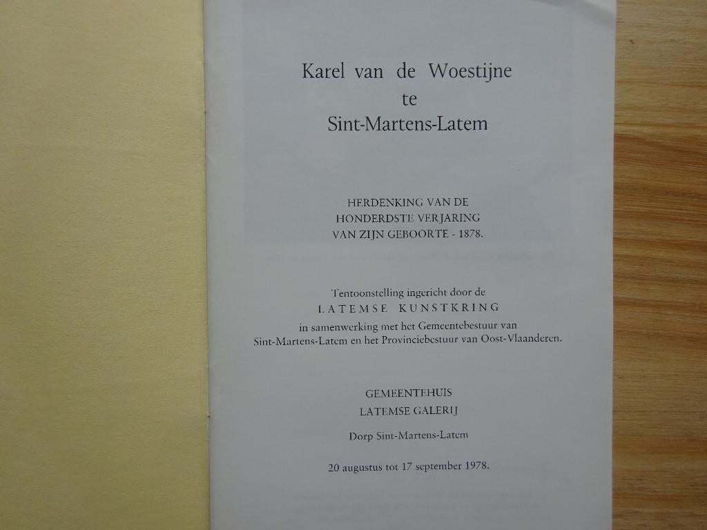 Karel van de Woestijne te Sint-Martens-Latem, 1978, Peinture et dessin, Enlèvement ou Envoi, Comme neuf, Raf Van den Abeele