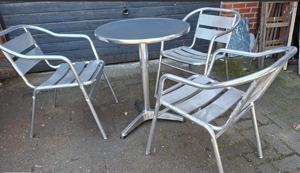 ENSEMBLE DE JARDIN DESIGN EN ALUMINIUM, Jardin & Terrasse, Ensembles de jardin, Comme neuf, Salons de jardin, Aluminium, 3 places