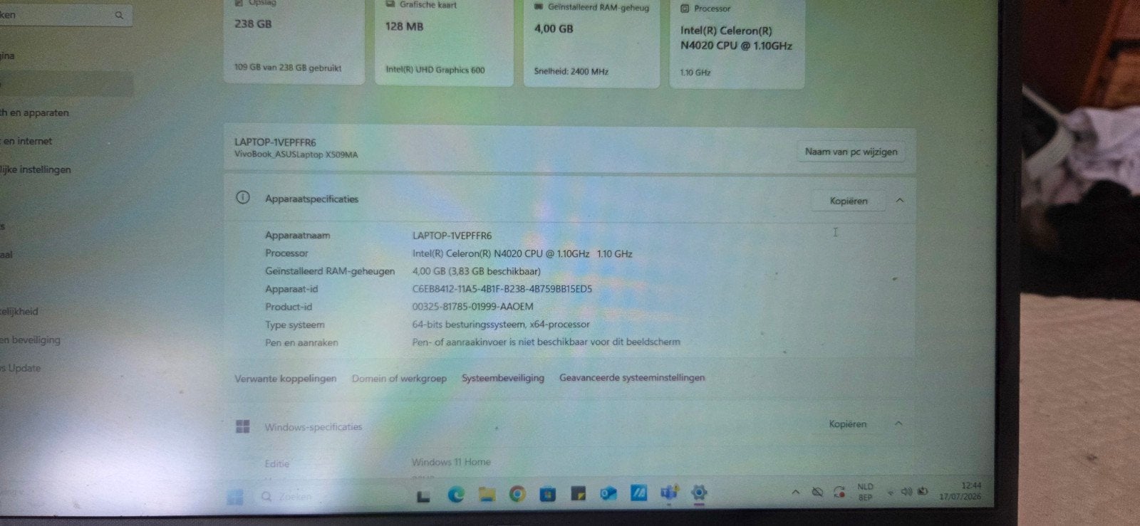 Asus laptop, Ophalen