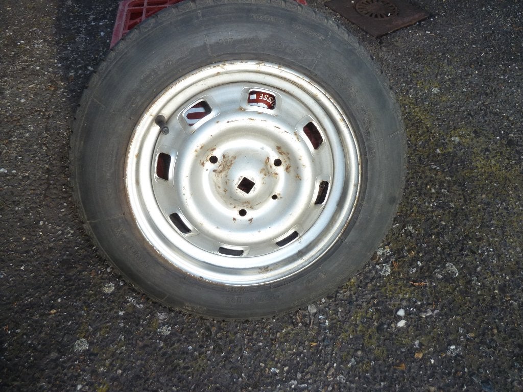 oltimerband 135 R 13 69S + velg 3 gaats 13 inch, Ophalen, Gebruikt, 13 inch, Banden en Velgen