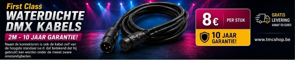 Nieuwe First Class Waterdichte Dmx Kabels 2m 10Jaar Garantie, Ophalen of Verzenden, Nieuw, Licht, Geluidgestuurd