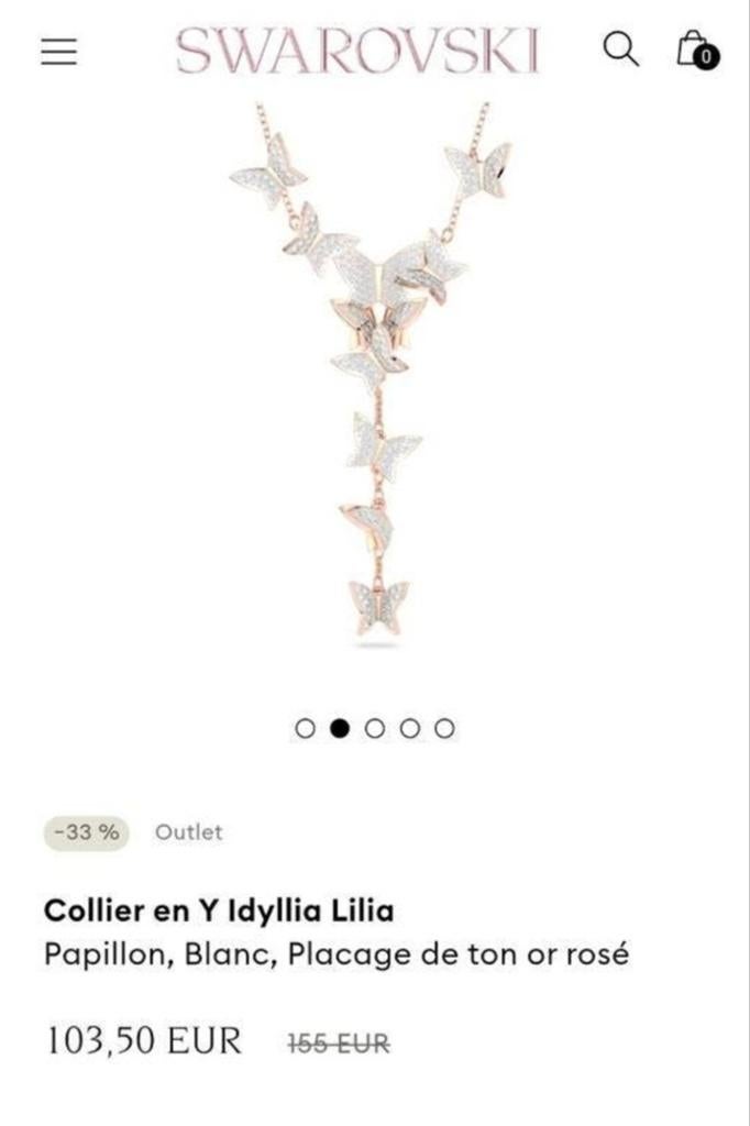 Parure Swarovski collier et boucles d'oreilles, Enlèvement, Neuf, Rose