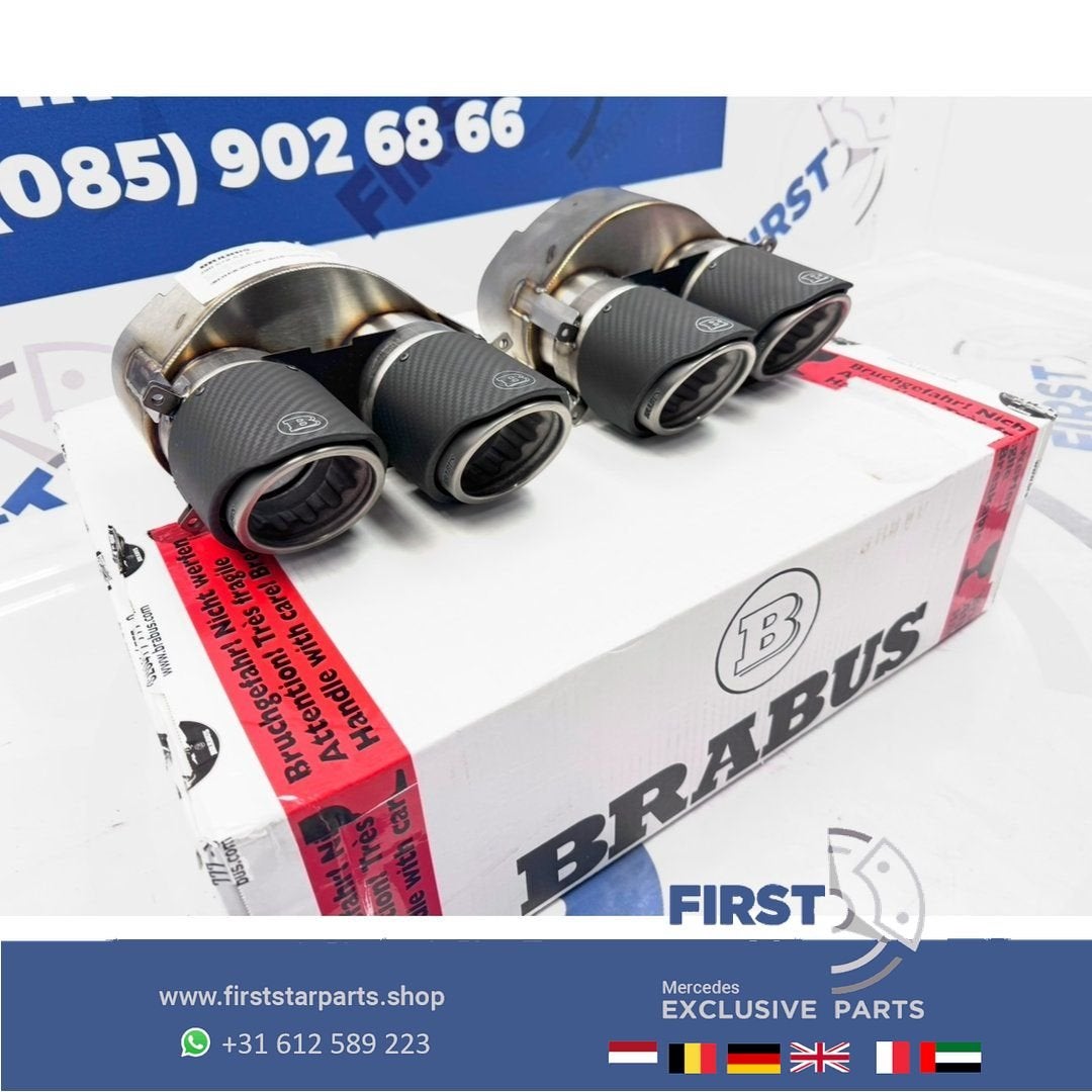 BRABUS 63 AMG UITLAAT SIERSTUK SET ORIGINEEL CARBON C63 E63, Utilisé, -, -, Enlèvement ou Envoi