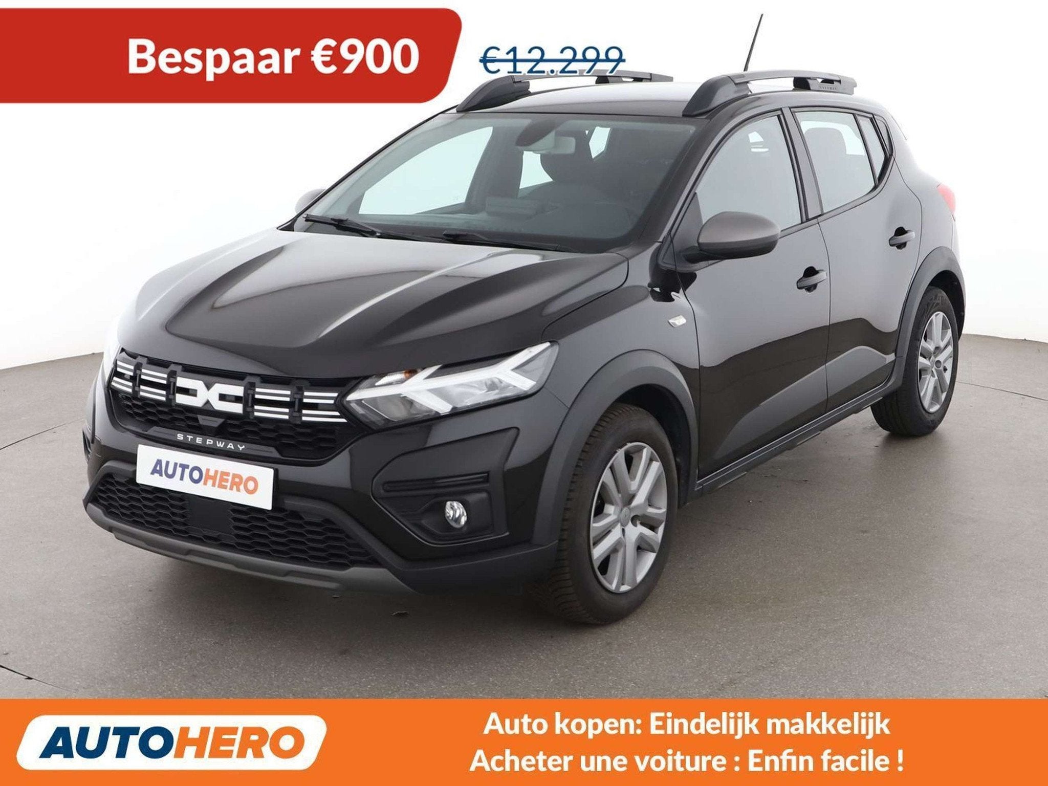 Dacia Sandero 1.0 TCe Stepway Expression (bj 2023), Auto's, Voorwielaandrijving, Stof, Gebruikt, Zwart