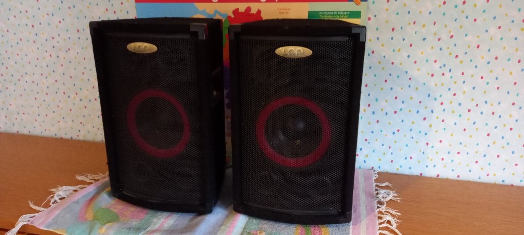 Paar Luidsprekerboxen 250W/8 ohm LPQ Audio model : HE 8, Audio, Tv en Foto, Stereo speakers, Gebruikt, Ophalen, 150 watt of meer