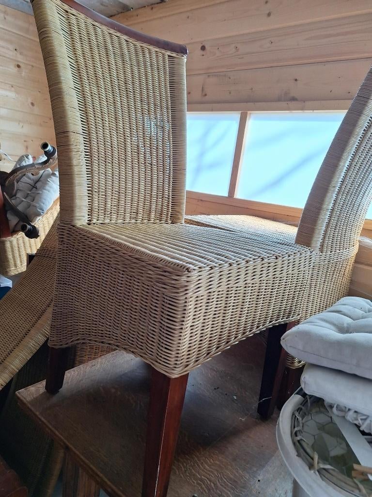mooie eetkamer stoelen, Maison & Meubles, Autres couleurs, Rotan stijl met hout afwerking, Enlèvement, Bois