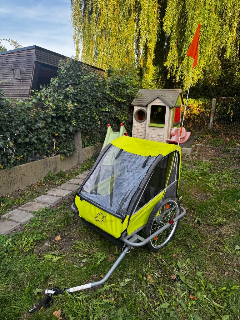 Vantly Kiddy Trailer aanhangwagentje - Fietskar, Vélos & Vélomoteurs, Pliable, 20 à 40 kg, Comme neuf, Enlèvement