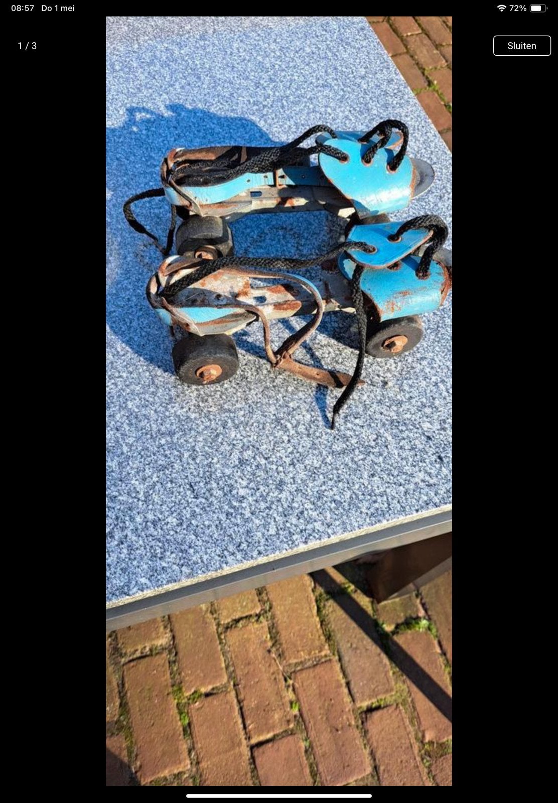 Antieke rolschaatsen, Ophalen, Gebruikt