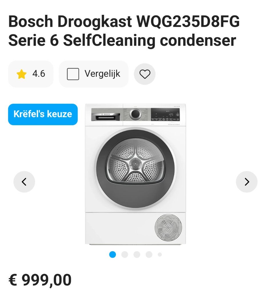 Sèche-linge Bosh 8 kg, Electroménager, Sèche-linge, Comme neuf, Chargeur frontal, Enlèvement, À condensation