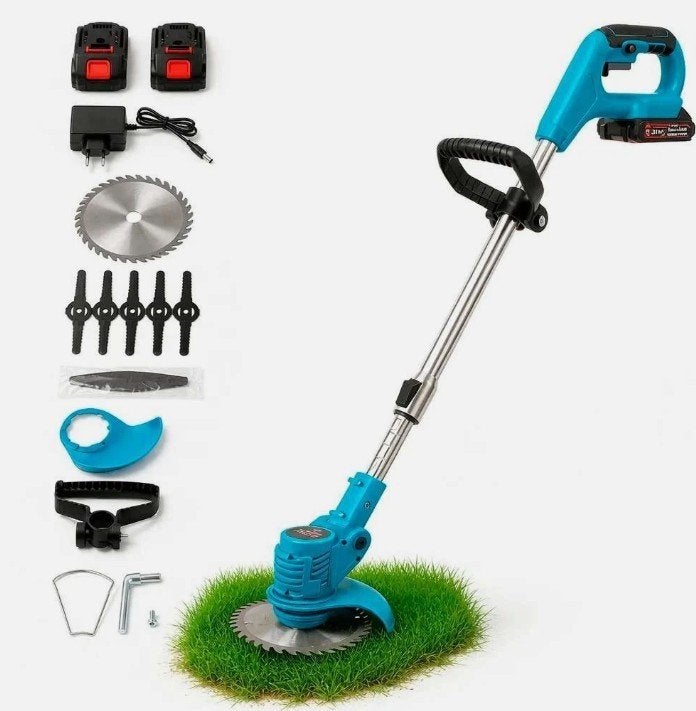 Accu- grastrimmer 21V 2 accu's, telescopisch, 3 maaisystemen, Jardin & Terrasse, Enlèvement, Neuf, Batterie
