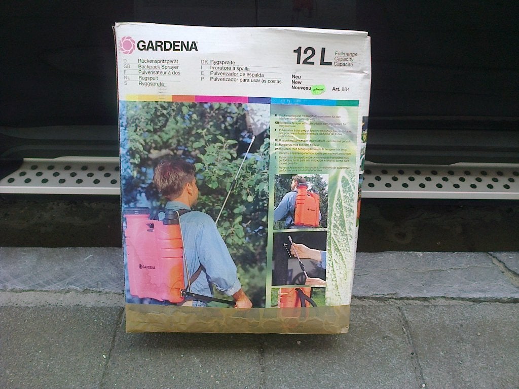 GARDENA rugsproeier 12 L, Ophalen, Zo goed als nieuw, Handsproeier