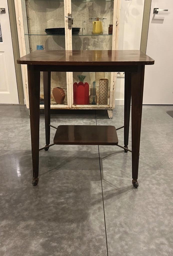 Bijzettafeltje op wieltjes, Ophalen, Gebruikt, Vintage, 55 tot 75 cm