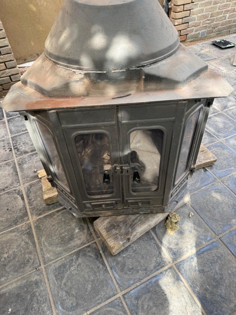Inbouw haard gietijzer, Maison & Meubles, Cheminées, Enlèvement, Utilisé, Encastré, Cheminée au bois
