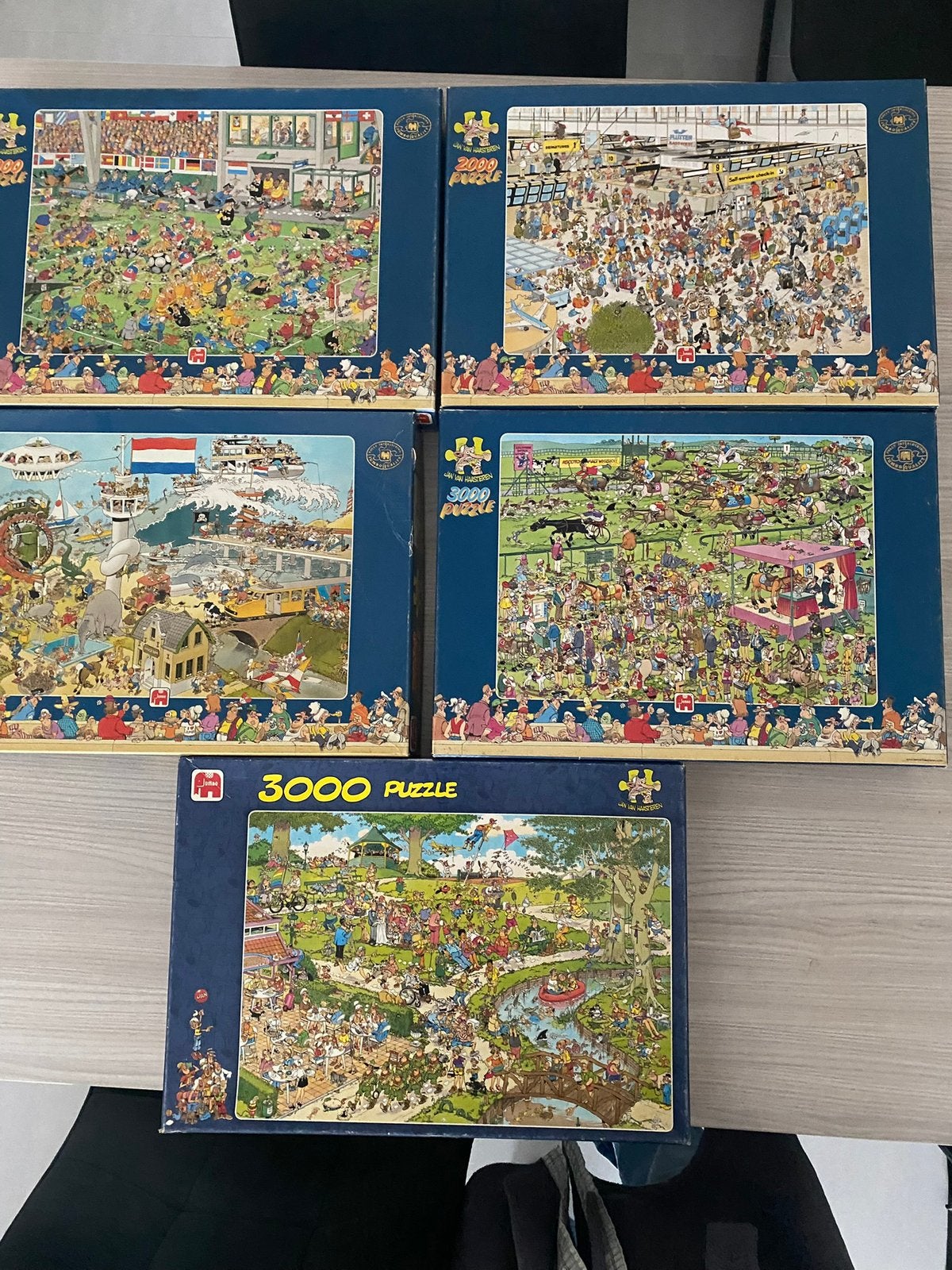 Puzzels Jan van Haasteren, Hobby en Vrije tijd, Ophalen, Meer dan 1500 stukjes, Gebruikt, Legpuzzel