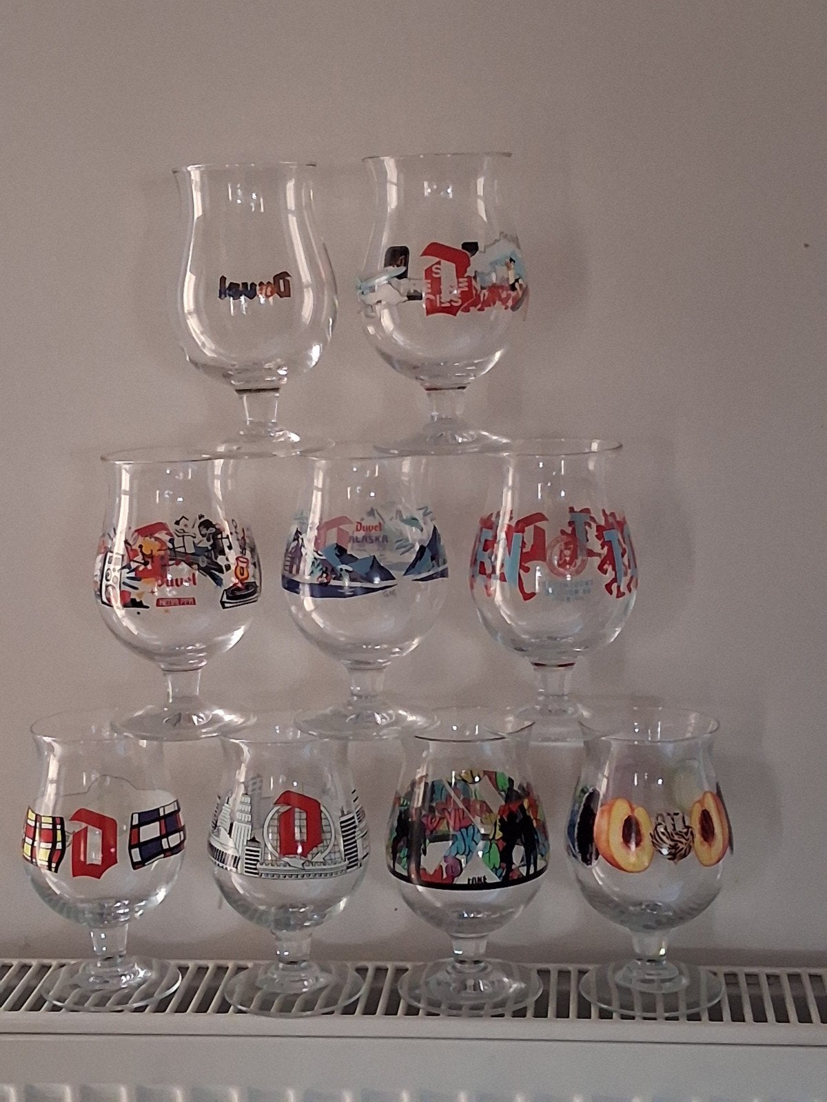 Lot Duvel Glazen 9 stuks., Verzamelen, Ophalen, Zo goed als nieuw