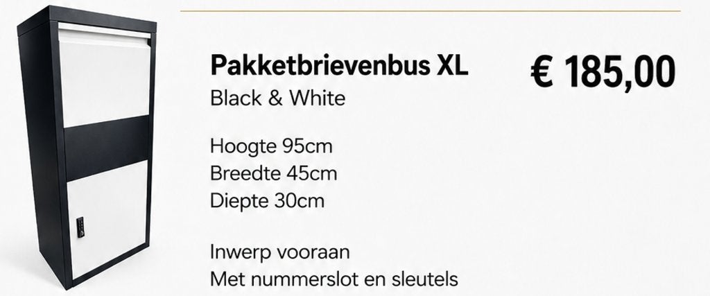 Pakketbrievenbus XL, Ophalen of Verzenden, Nieuw, Aluminium, Staande brievenbus