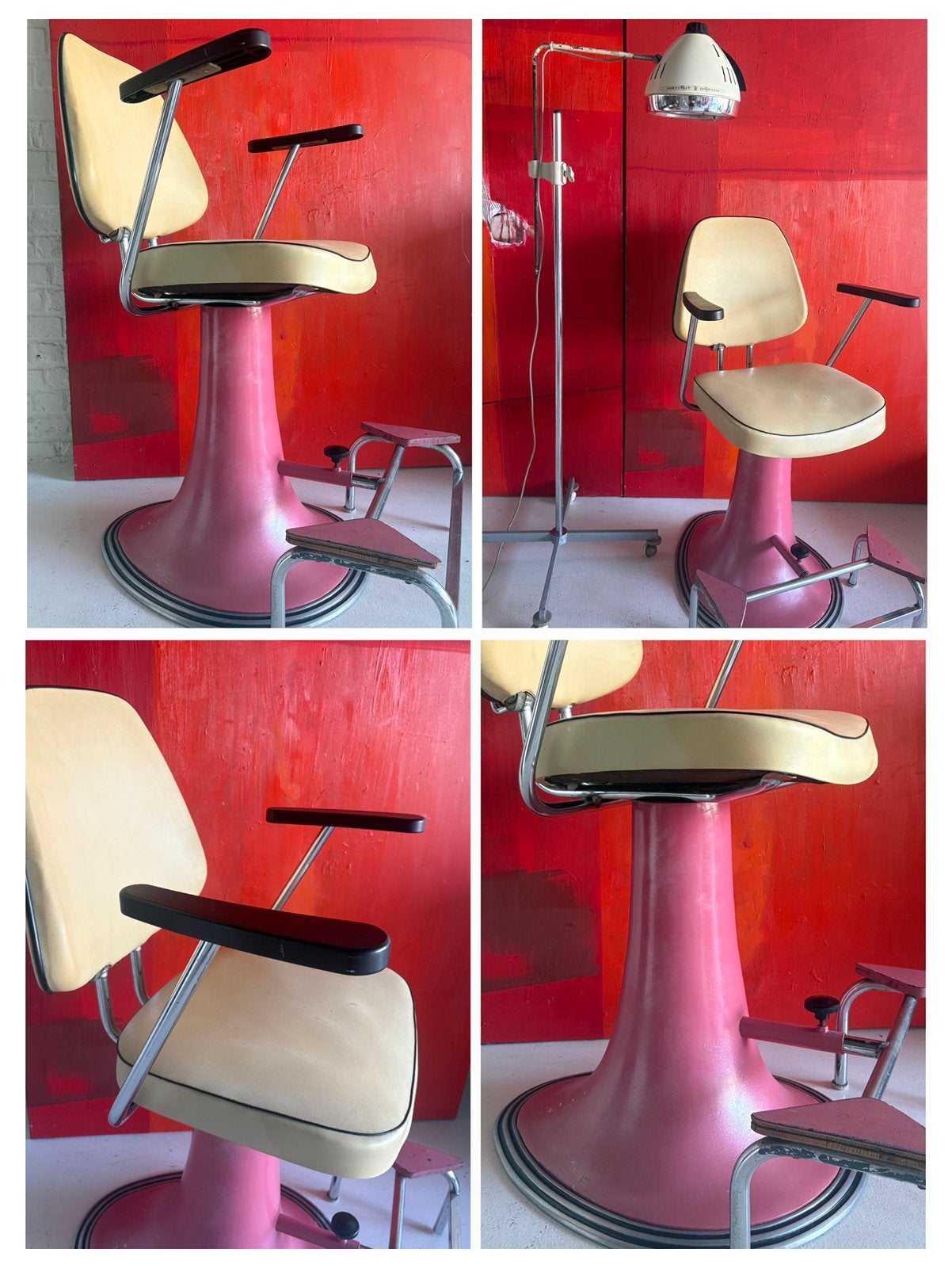 Fauteuil de coiffure vintage Germany années 50/60 Rockabilly, Enlèvement, Table, Métal, Massif