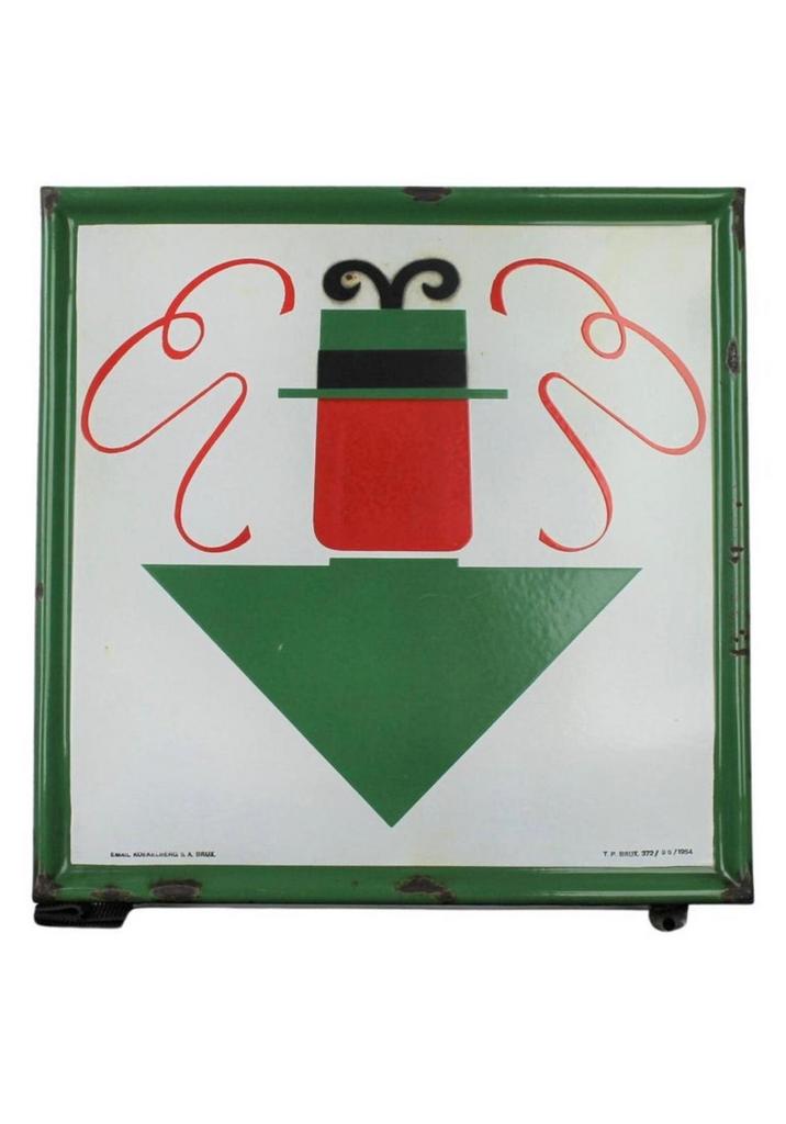 Emaille Reclamebord ROELANTS - Jäger Pils - 1954, Verzamelen, Ophalen of Verzenden, Zo goed als nieuw, Reclamebord