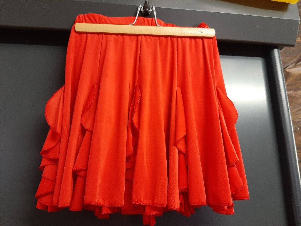 dansrok latin, Kleding | Dames, Rokken, Ophalen of Verzenden, Zo goed als nieuw, Boven de knie, Rood