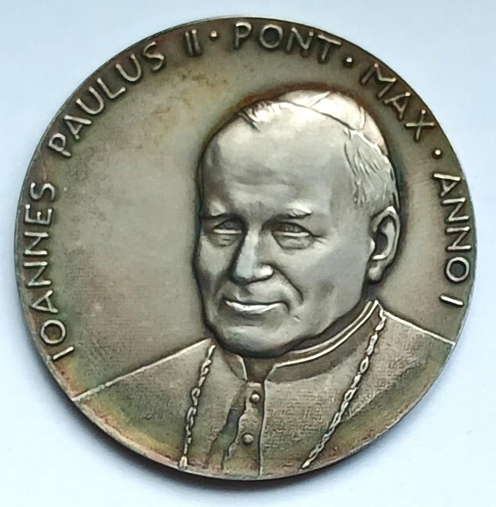 medaille 1978 vaticaan totus tuus johannes paulus 2 98,6% Ag, Postzegels en Munten, Ophalen of Verzenden, Zilver