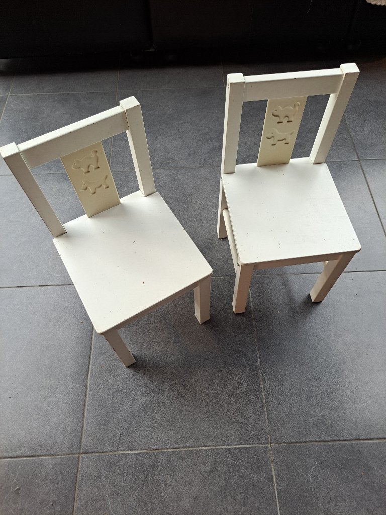 2 witte kinderstoelen Kritter, Ophalen, Gebruikt, Overige typen
