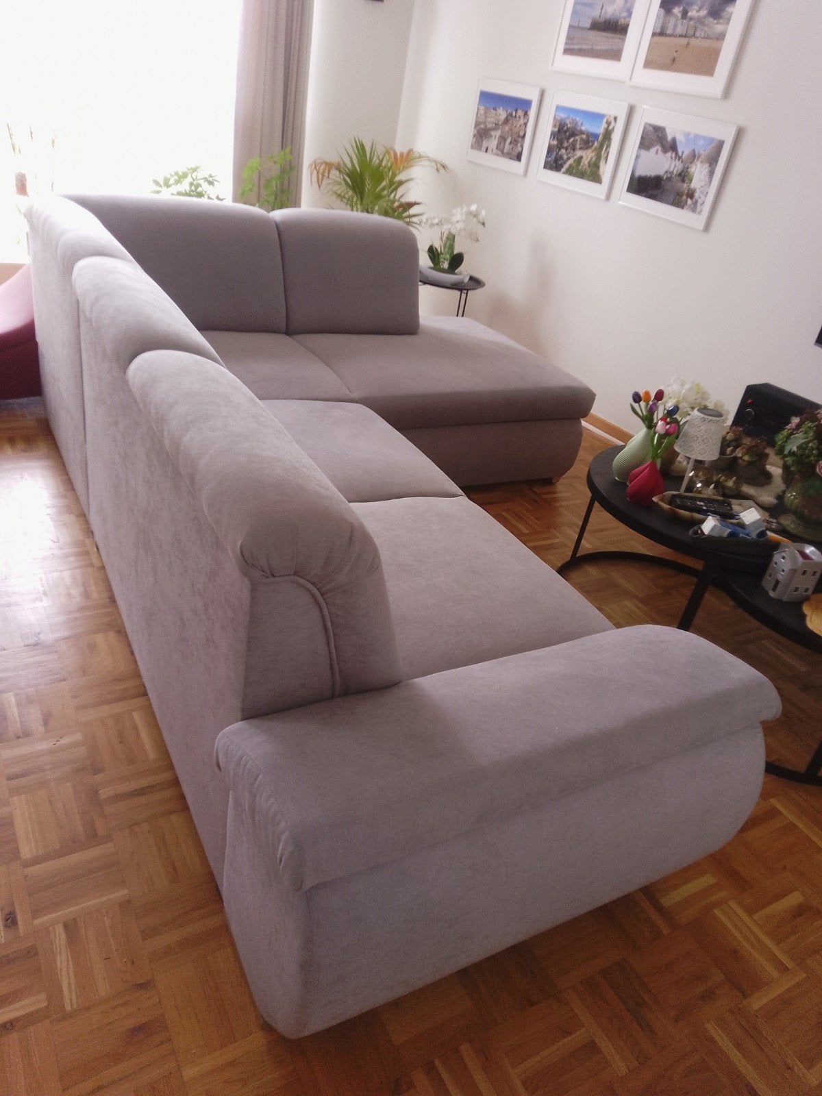 Kleur licht grijs maat 94 cm breedte lengte  2,68 op1,68, Maison & Meubles, Enlèvement
