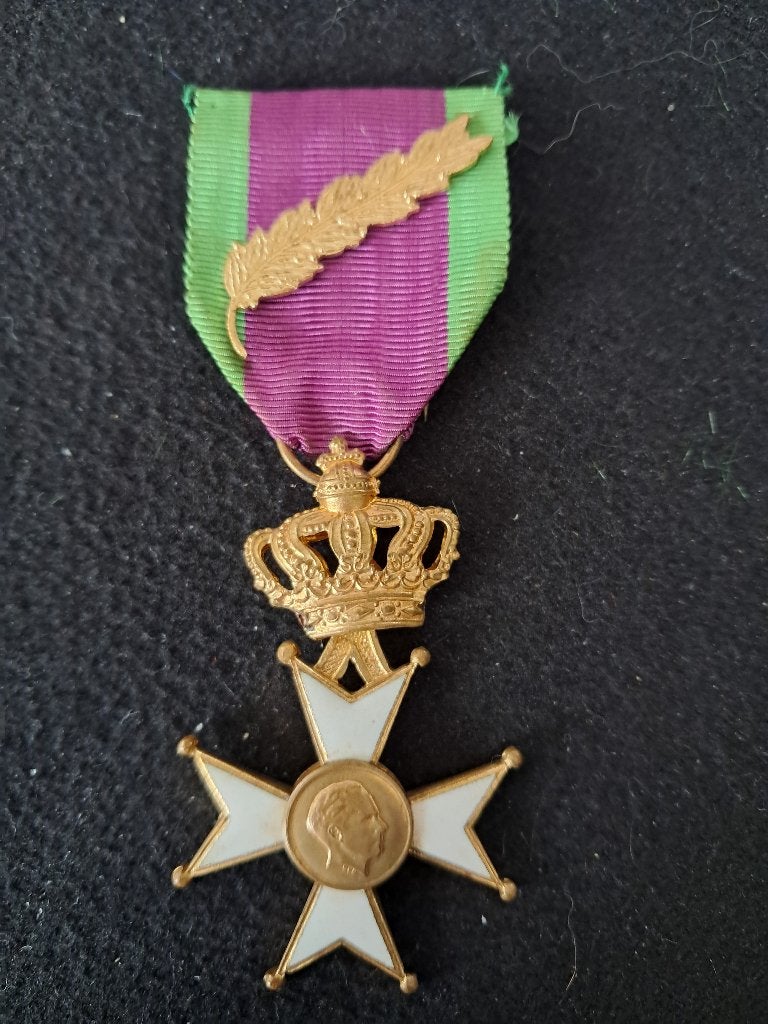 Médaille vétéran Leopold III + palme, Enlèvement ou Envoi, Armée de terre, Ruban, Médaille ou Ailes