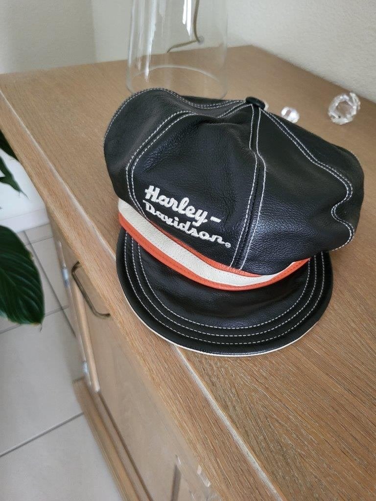 Vintage Harley Davidson lederen pet, Motos, Femmes, Enlèvement ou Envoi, Autres types, Harley-Davidson