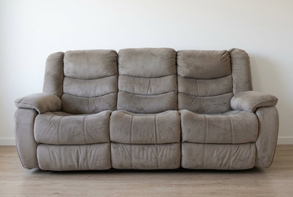 3-zit + 2x éénzit relax zetel met uitklapbare voetsteun, Ophalen, Gebruikt, Rechte bank, Stof
