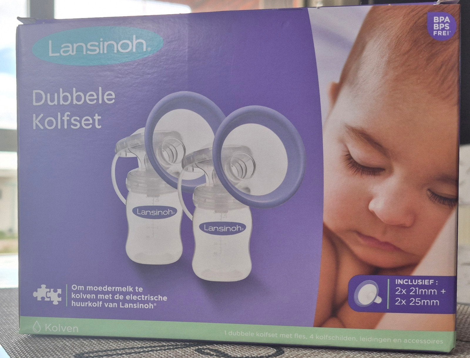 Lansinoh dubbele kolfset zonder machine + 2 extra flesjes, Kinderen en Baby's, Babyvoeding en Toebehoren, Ophalen