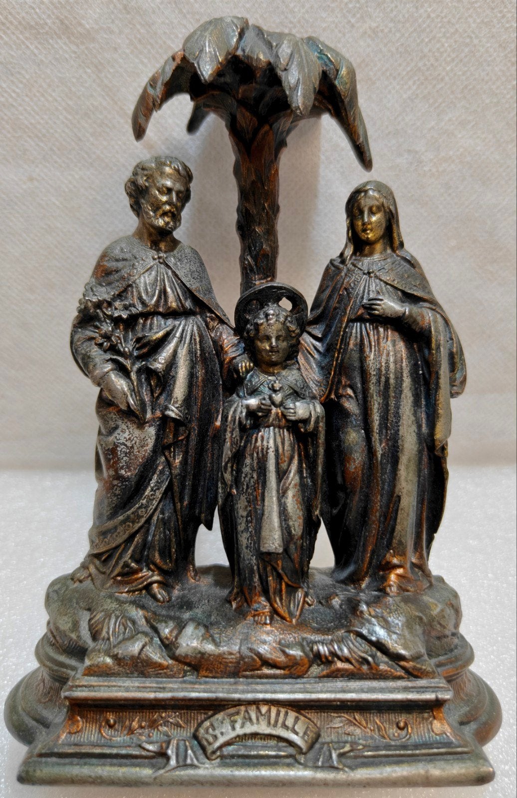 antique de la Sainte Famille "S. FAMILLE" | Régule ca. 1900, Enlèvement ou Envoi, Utilisé, Image, Christianisme | Catholique