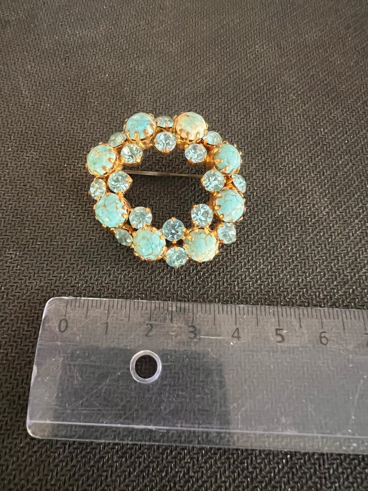 Broche cirkel blauw, Handtassen en Accessoires, Ophalen of Verzenden, Zo goed als nieuw, Blauw