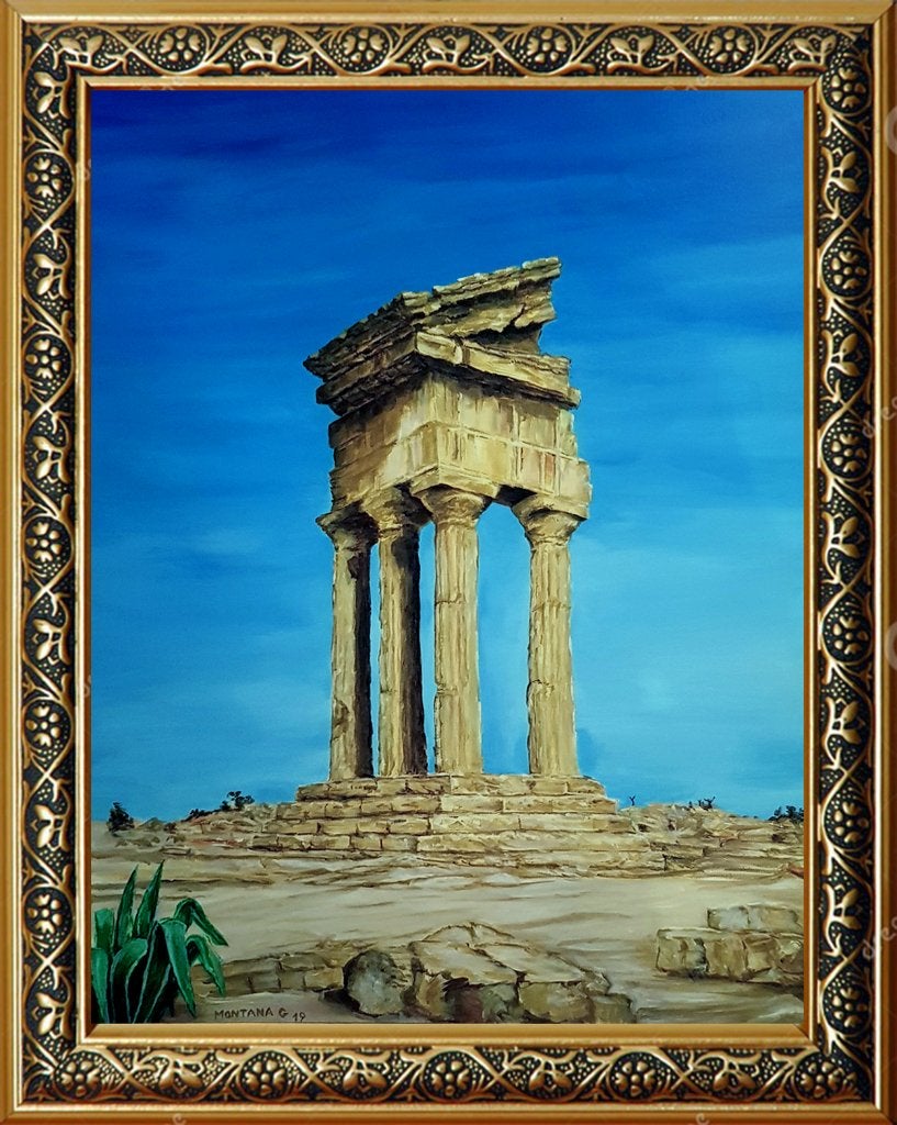 Tempel van Sicilië - Acrylverf, Ophalen, Nieuw, Acrylverf