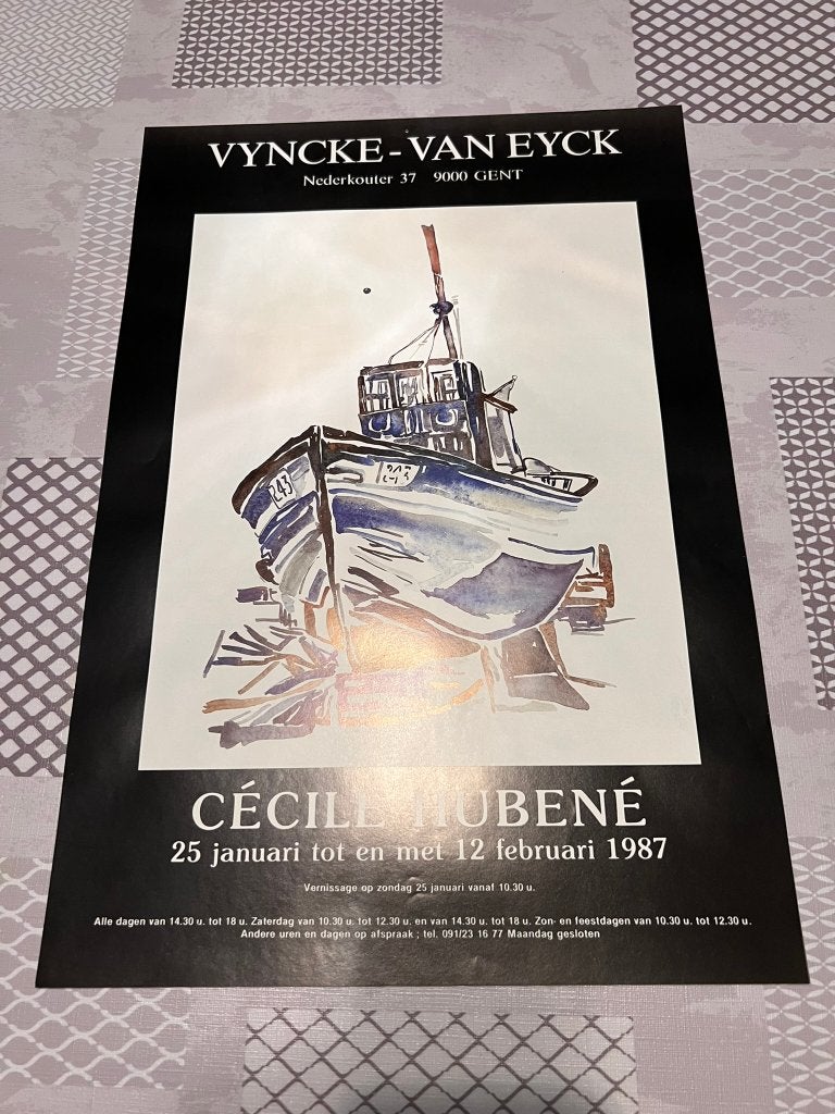 Vintage Poster Vyncke - Van Eyck - Cécil Hubené, Verzamelen, Deurposter of groter, Ophalen of Verzenden, Reclame, Rechthoekig Staand