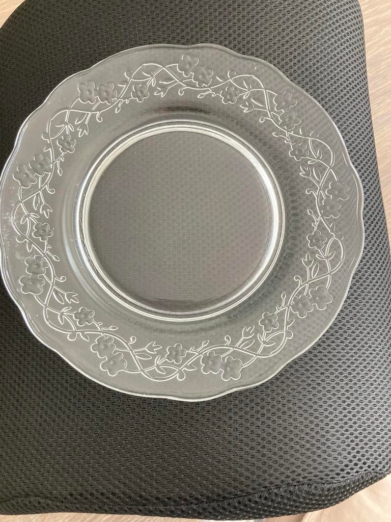4 vintage Indiana Glass lunchborden Rosanna", Ophalen of Verzenden