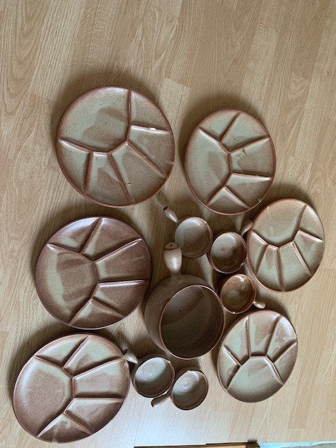 vintage fondueborden Vallauris Frankrijk, Antiquités & Art, Antiquités | Céramique & Poterie, Enlèvement