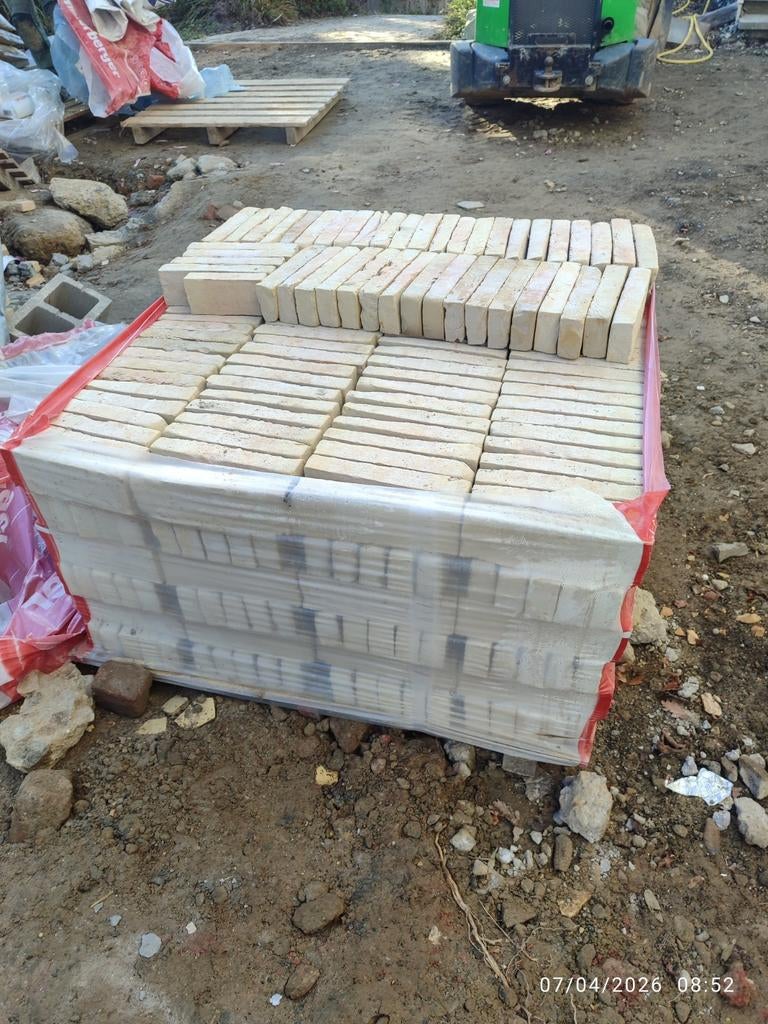 Briques terca tolus jaune mint 1/2 palette 520 pieces, Enlèvement, Briques