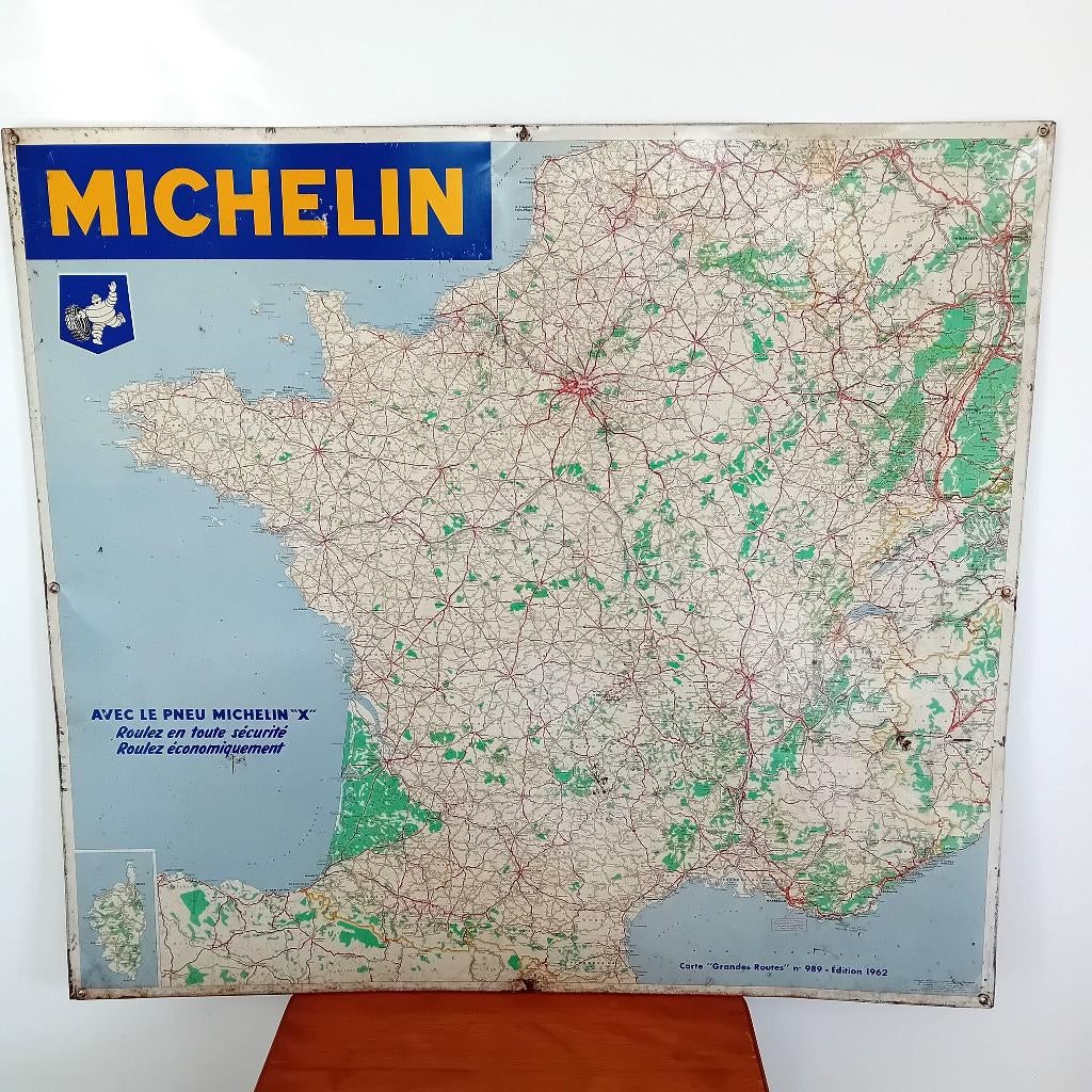 metalen kaart Michelin Grandes Routes 1968, Verzamelen, Ophalen, Zo goed als nieuw, Gebruiksvoorwerp