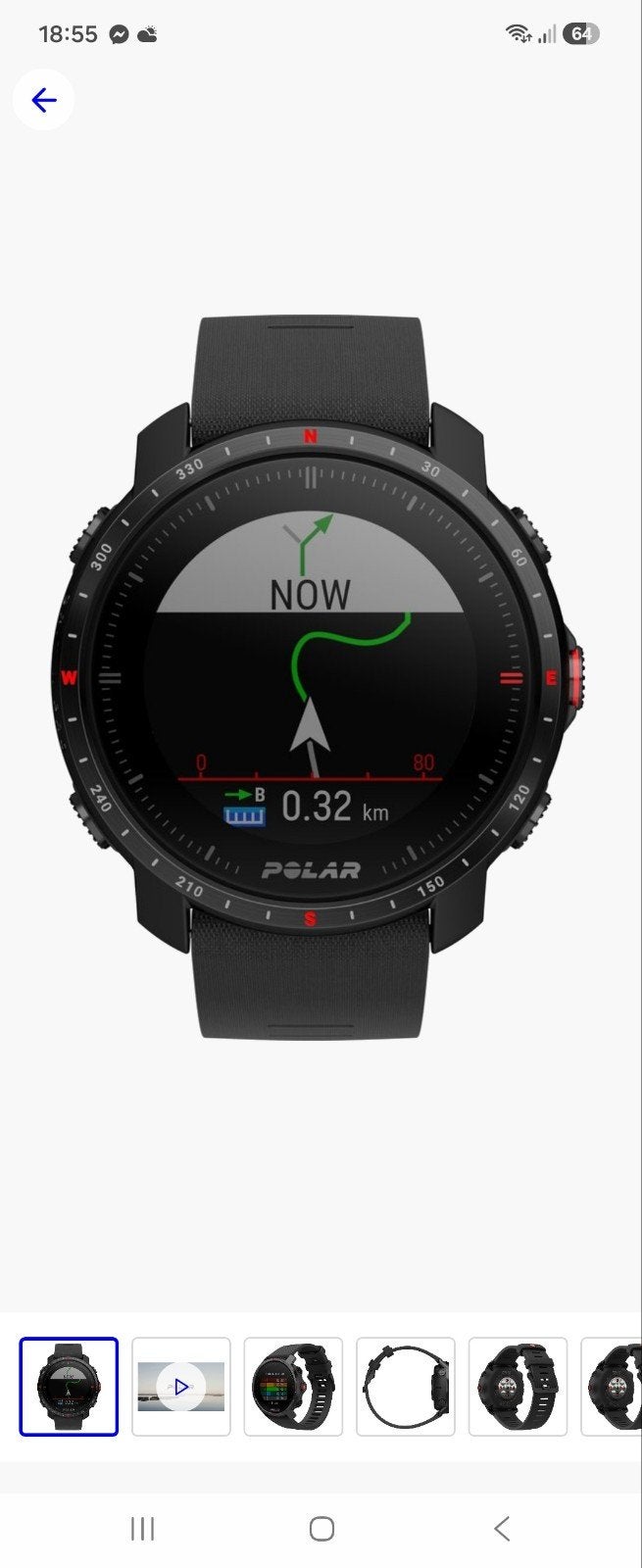 Polar Grit X Pro 3,05 cm (1.2") 47 mm MIP Zwart GPS, Ophalen of Verzenden, GPS, Zo goed als nieuw, Zwart