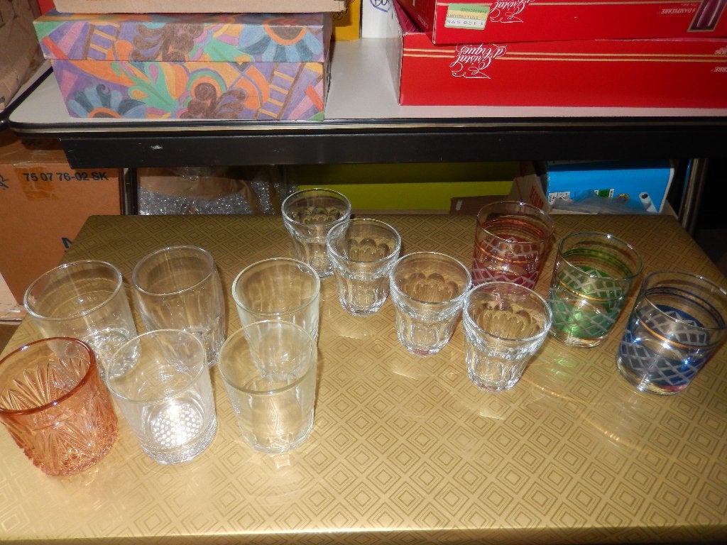13 VERSCHILLENDE OUDE WATERGLAZEN, Enlèvement ou Envoi, Comme neuf, Verre à eau