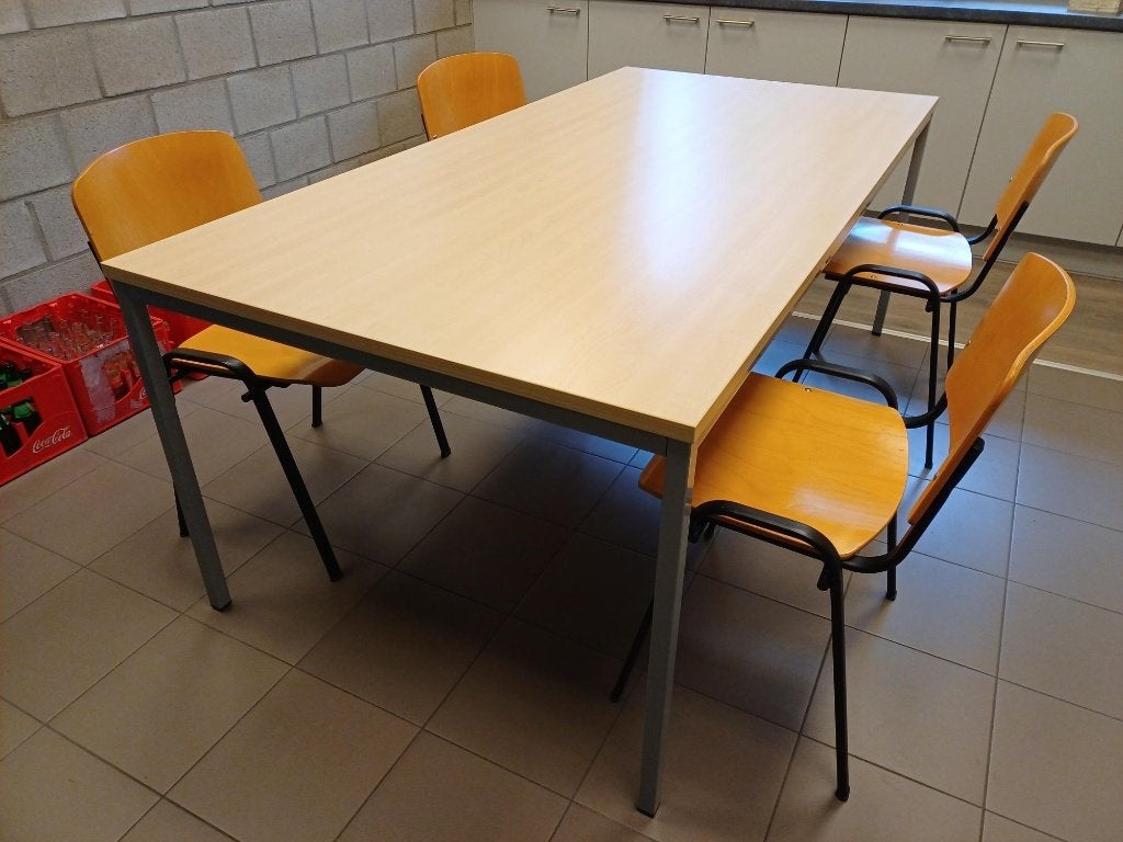 eettafels met 4 bijhorende stoelen, Huis en Inrichting, Tafels | Eettafels, Ophalen, Klassiek, 200 cm of meer, 50 tot 100 cm